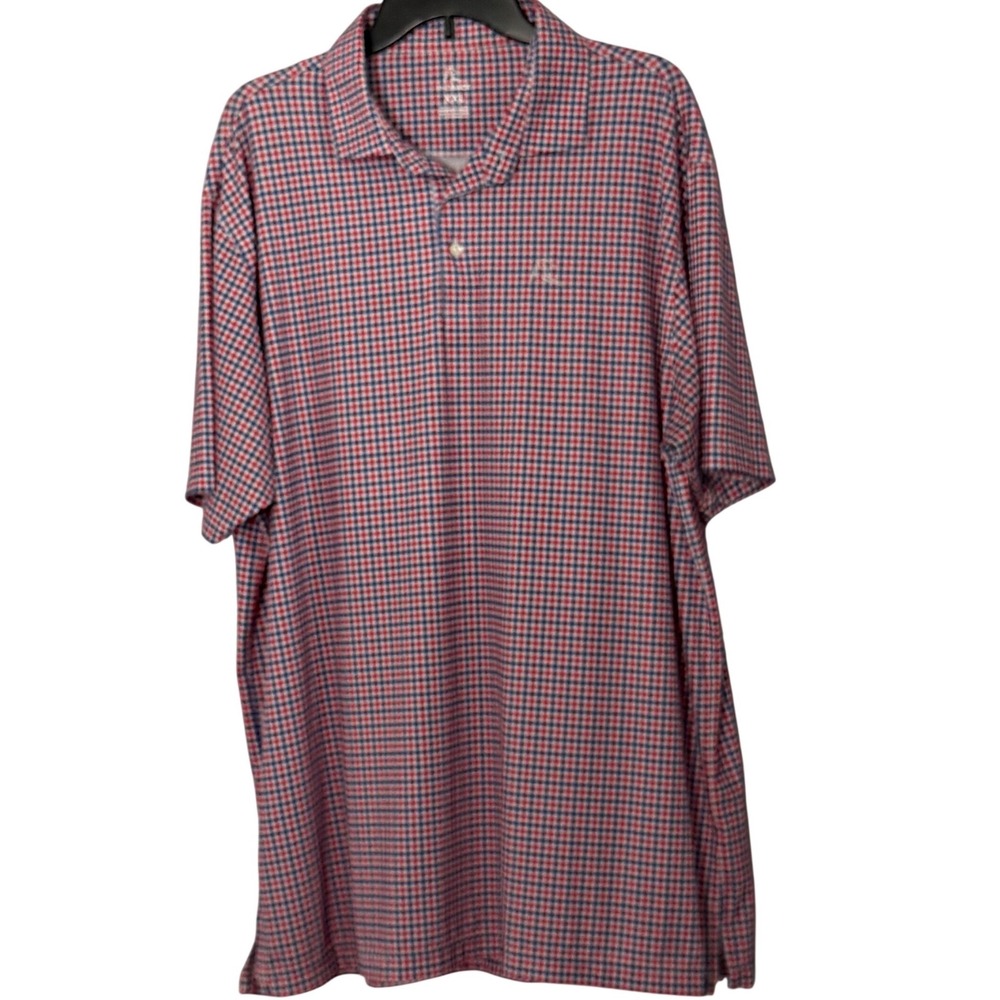 Rhoback Patriot Performance Polo Gingham Plaid Check Short Sleeve  - XXLarge